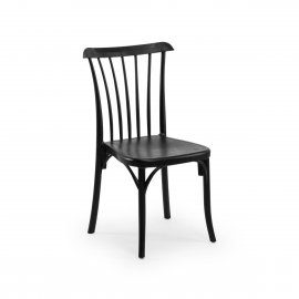 כסא מיתרים שחור - דמוי עץ